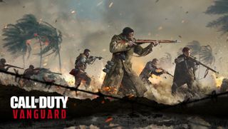 WW2 soldiers fight in the key art for Call of Duty: Vanguard