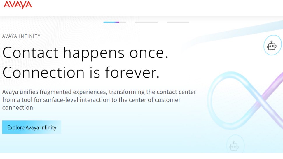 Website screenshot of Avaya (November, 2025)