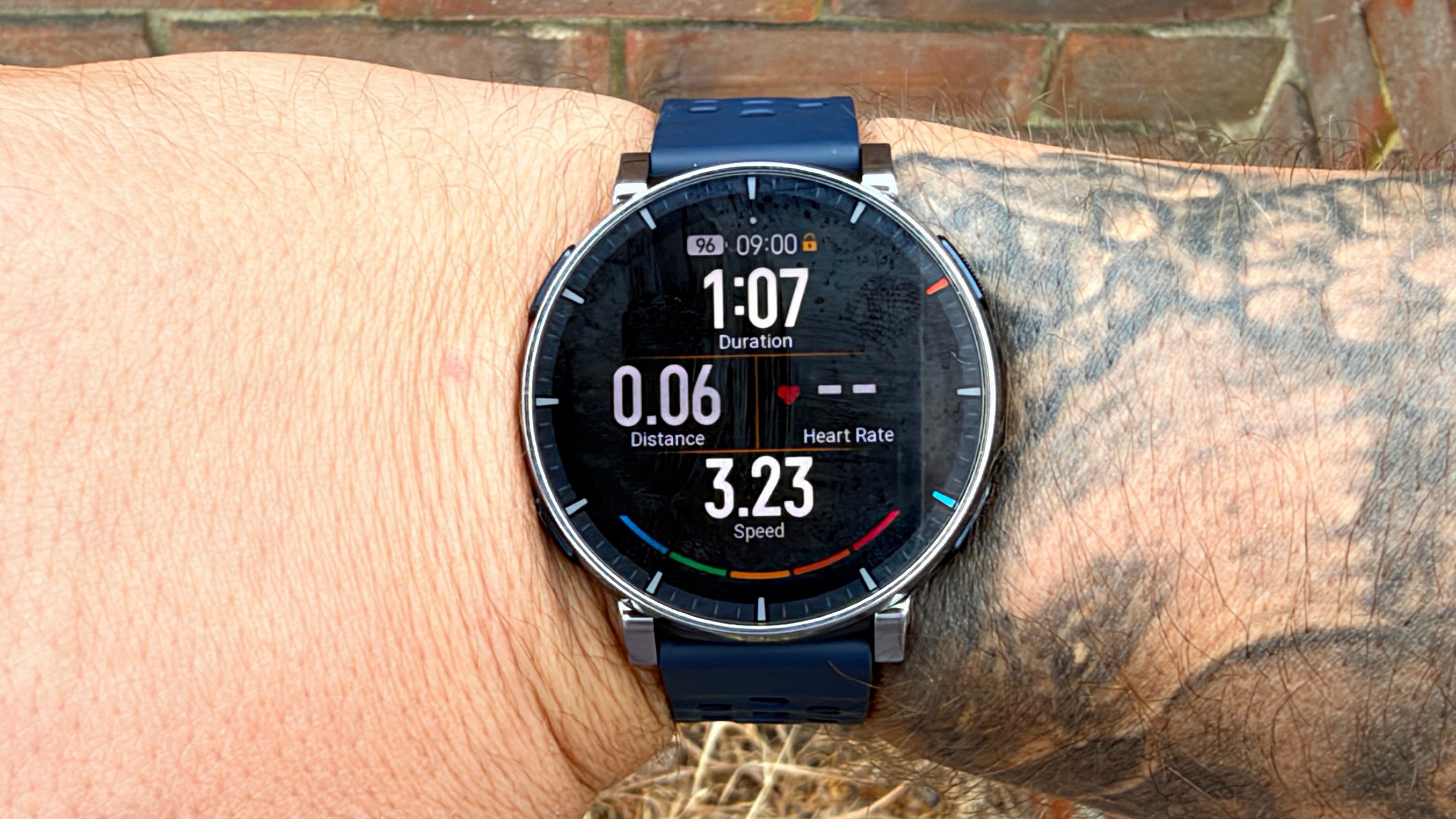 Amazfit Active 3 Premium in black on wrist