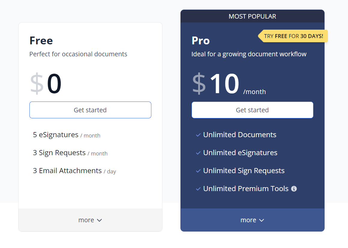 DocHub pricing