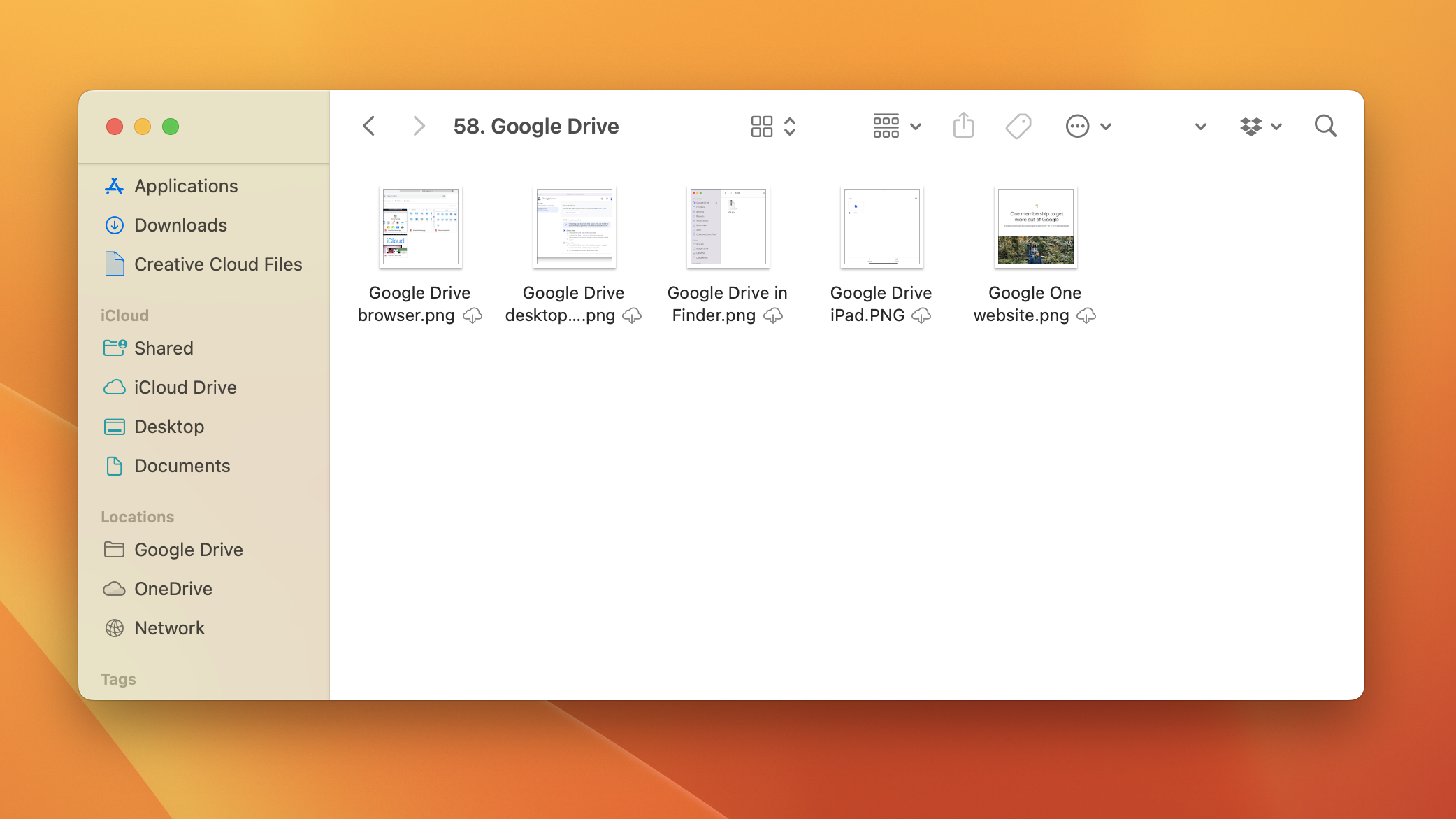 Google Drive in Finder on Mac