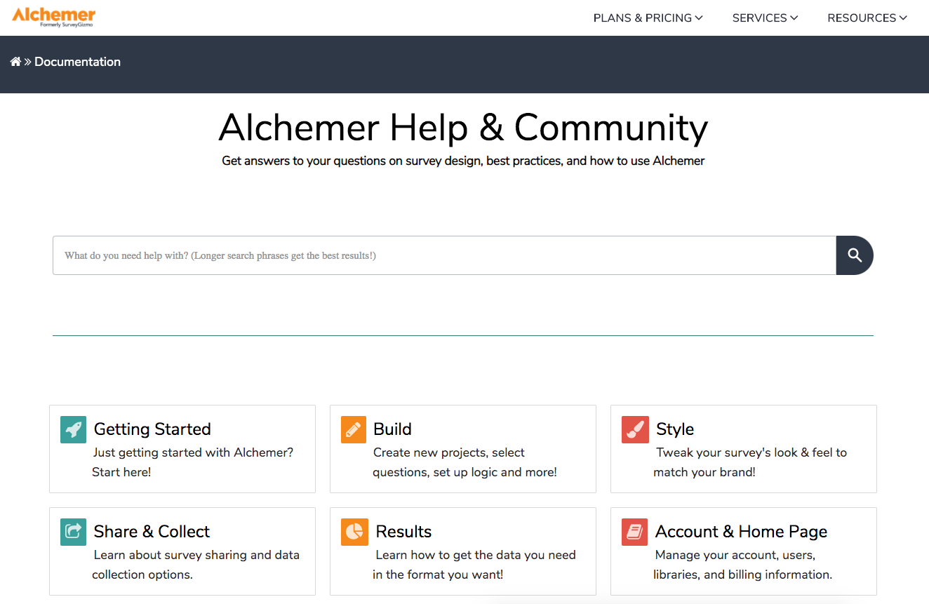 Alchemer support
