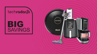 A selection of home appliances next to label reading 'big savings'
