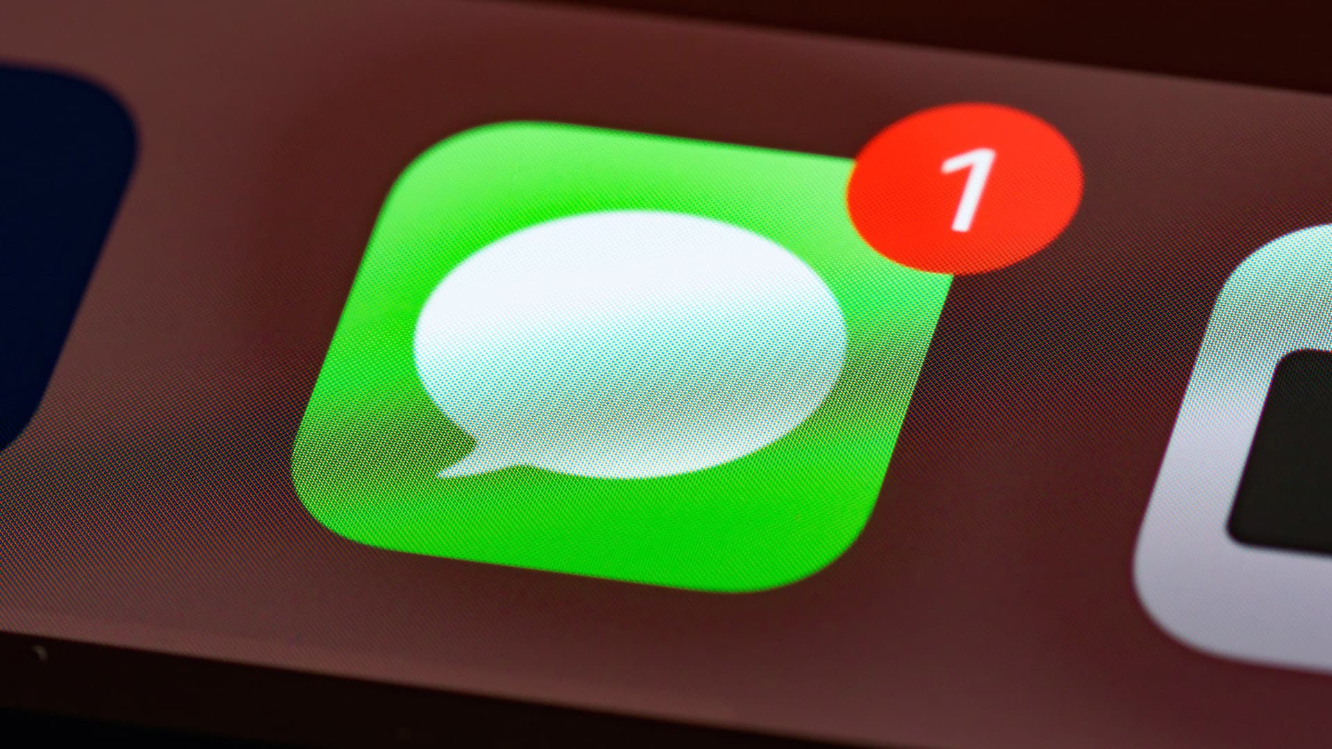 A close-up of the Apple Messages icon in iOS.