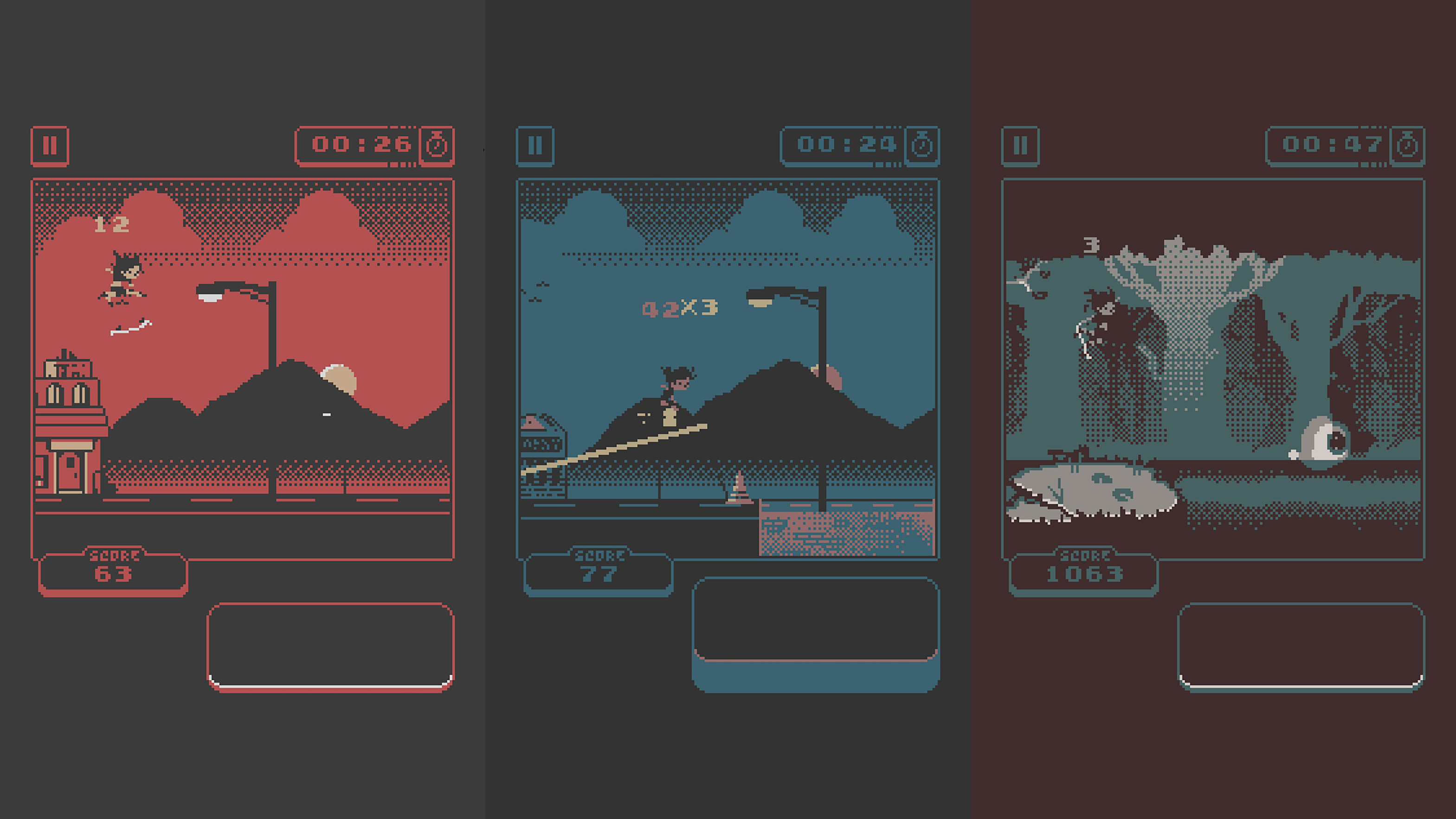 Screenshots showing Night Skate on iPhone