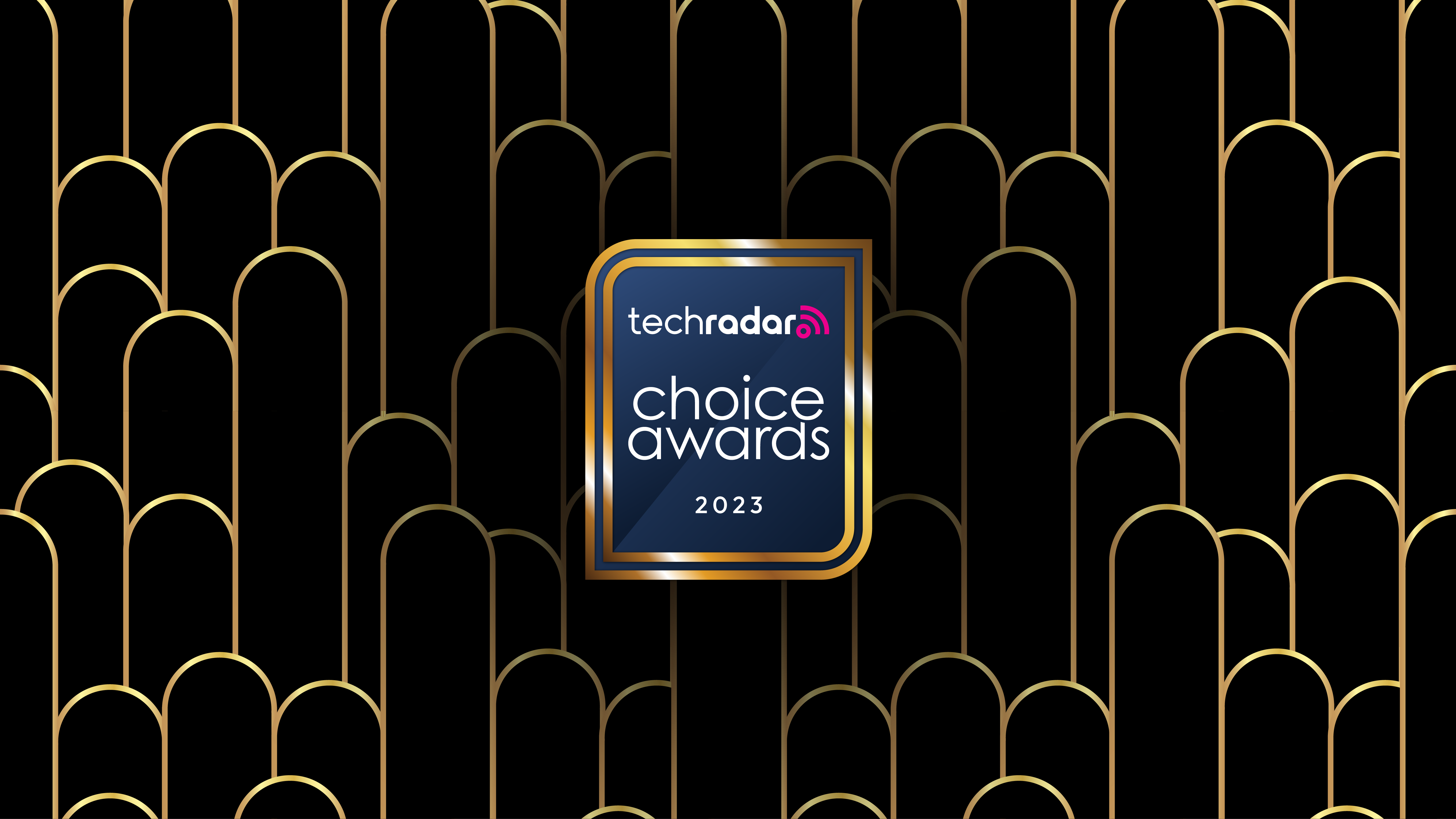 TechRadar Choice Awards 2023 logo on black and gold background