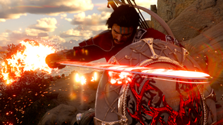 Kliff MacDuff using fire element in Crimson Desert