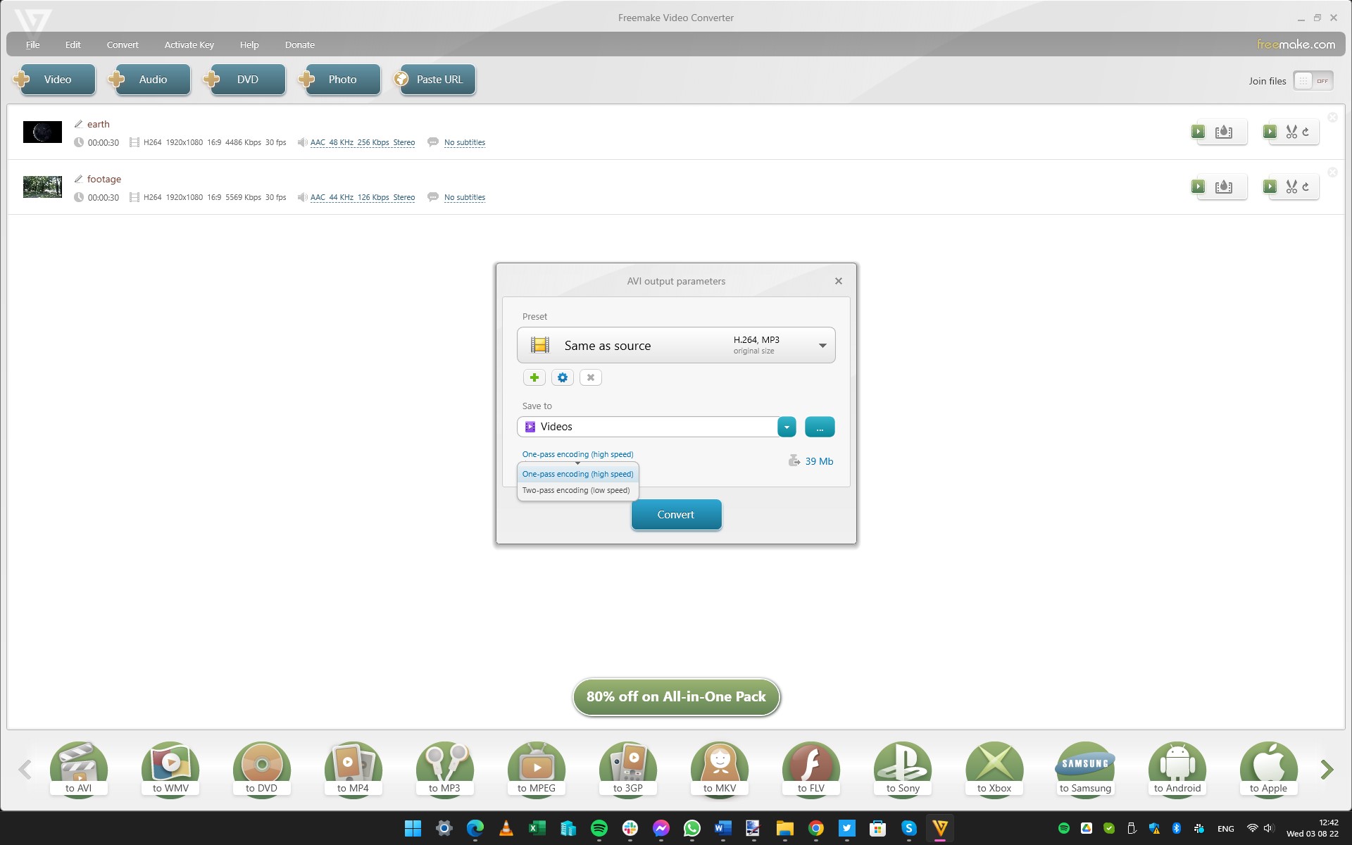 Freemake Video Converter for Windows vs HandBrake for macOS