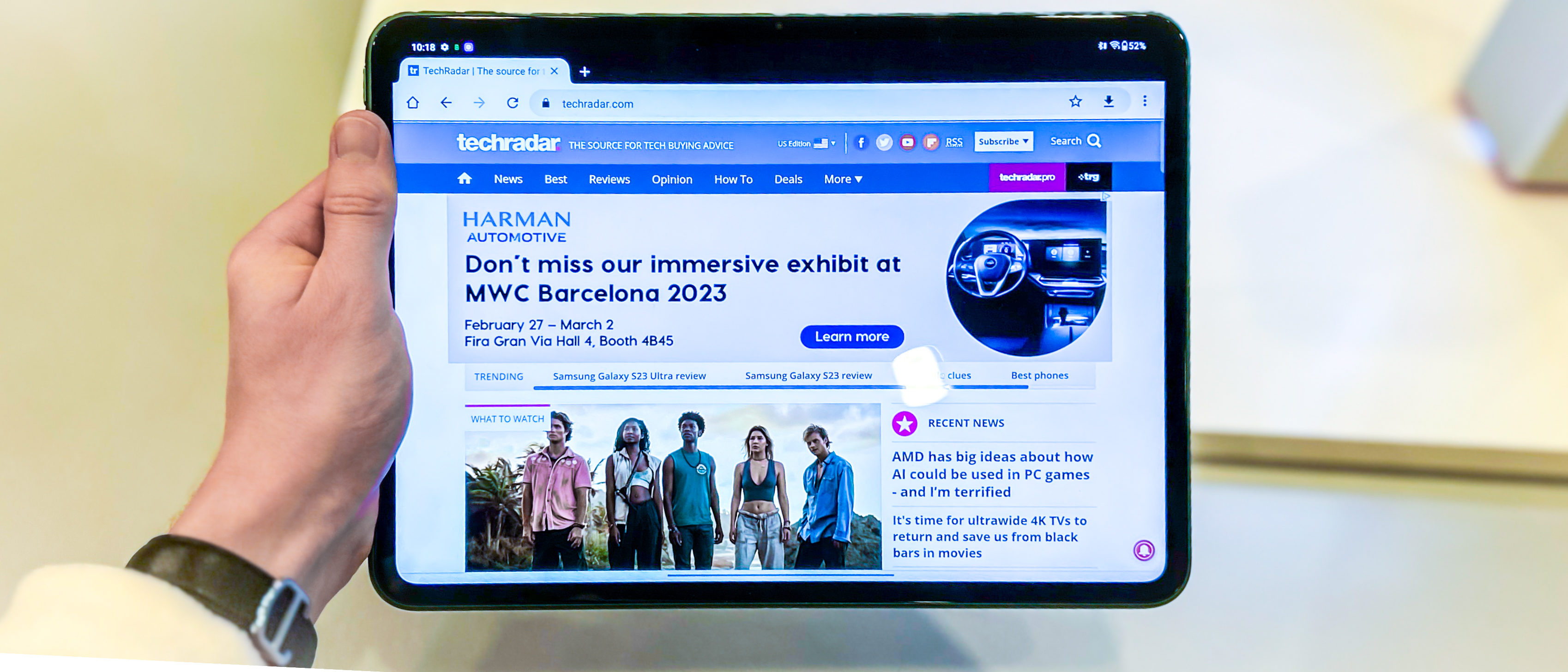 OnePlus Pad showing techradar.com