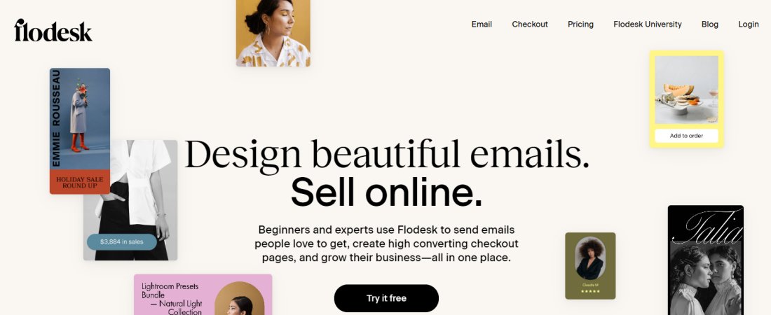 Website screenshot for Flodesk