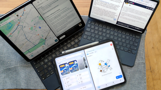 An iPad Pro, Xiaomi Pad 8 and OnePlus Pad Go 2 all next to each other.