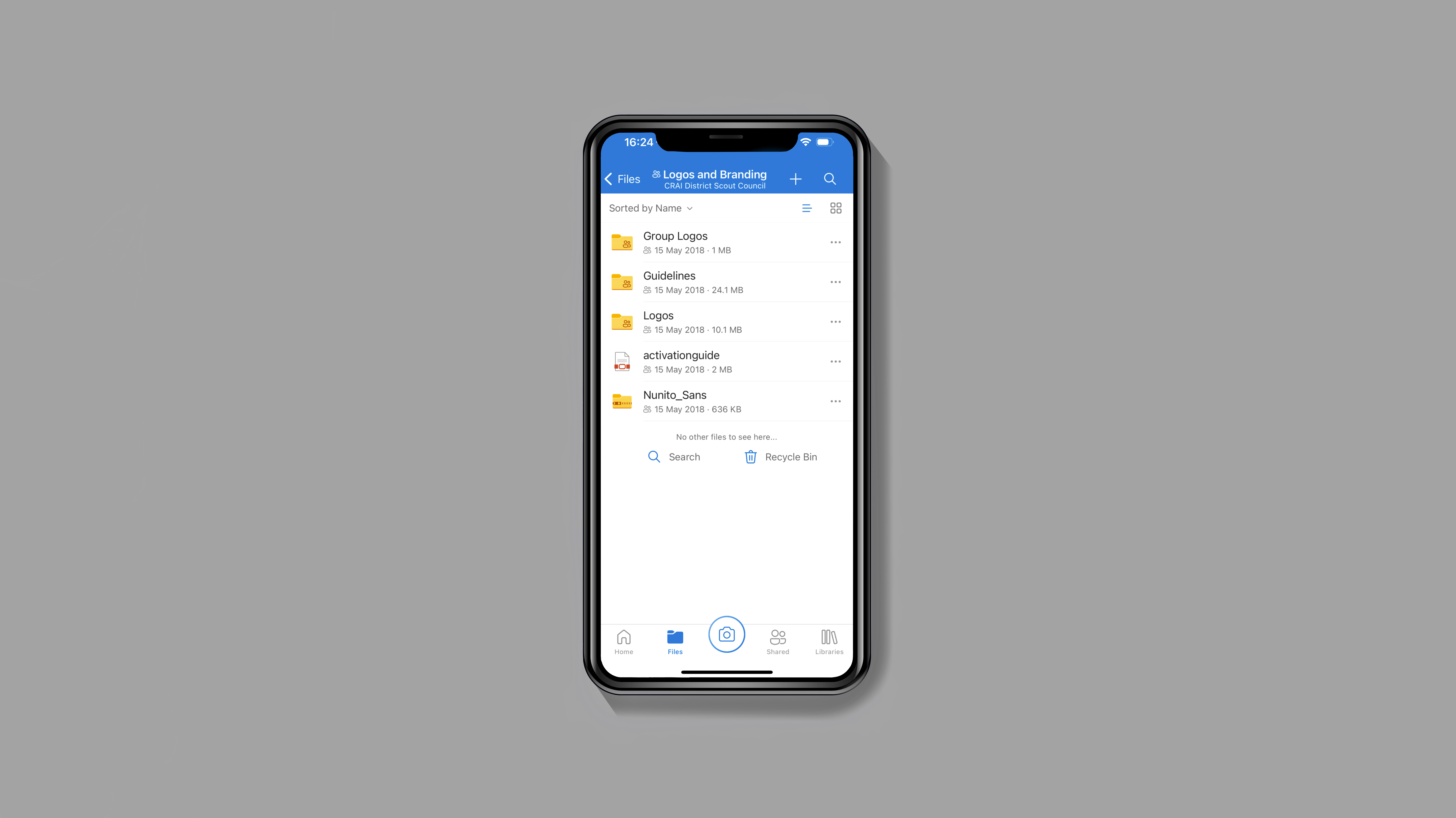 OneDrive app on iPhone