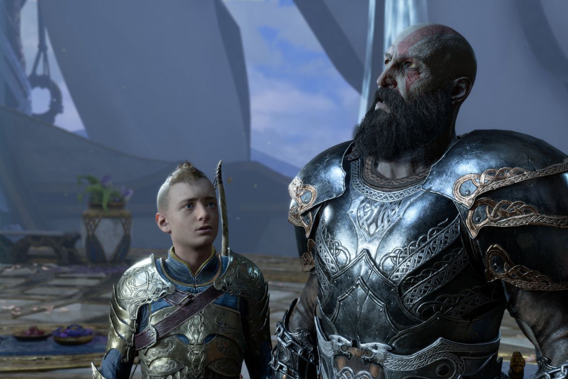 Kratos and Atreus in Alfheim