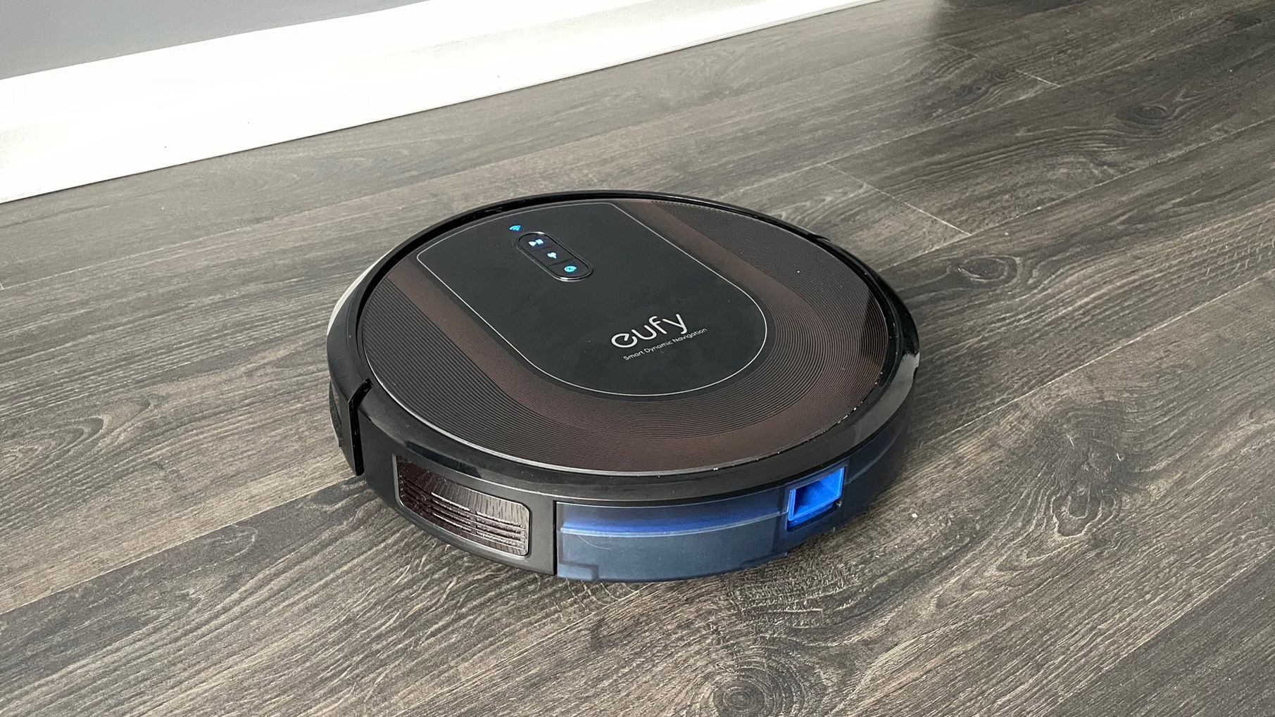 Eufy RoboVac G30 Hybrid on a wooden floor