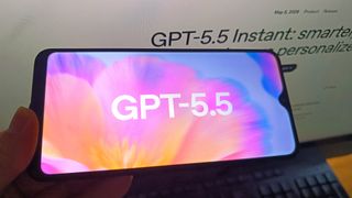 ChatGPT-5.5 logo on a smartphone.