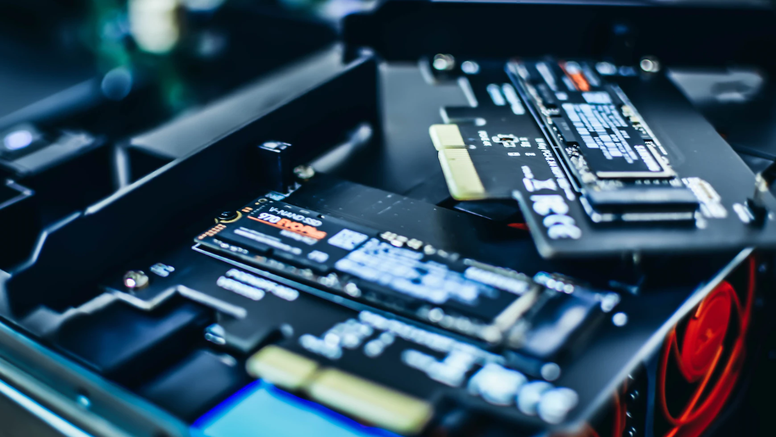 Close-up of internal SSD
