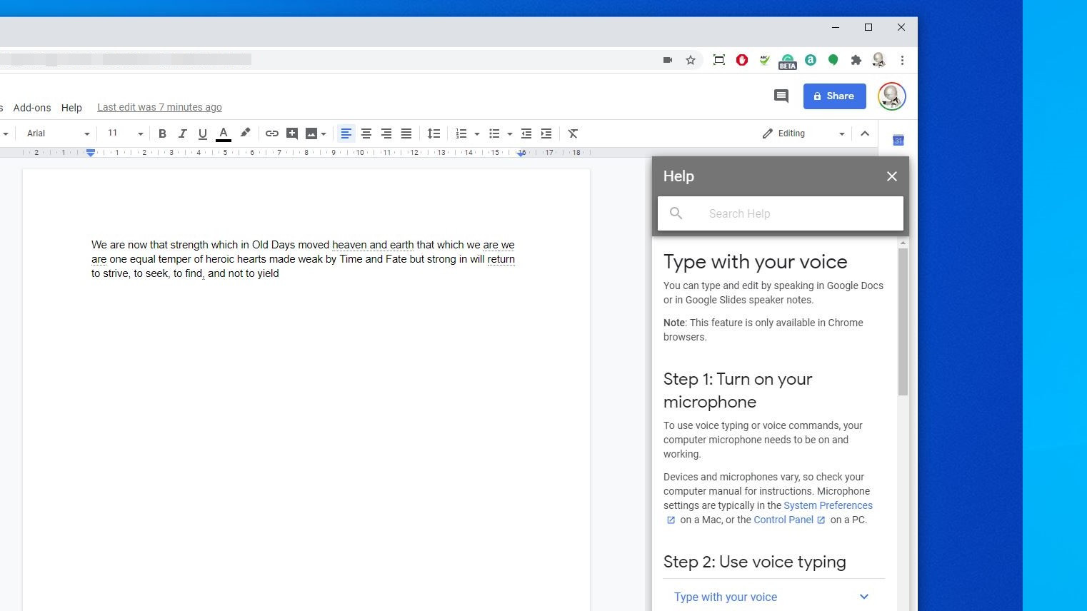 Google Voice Typing