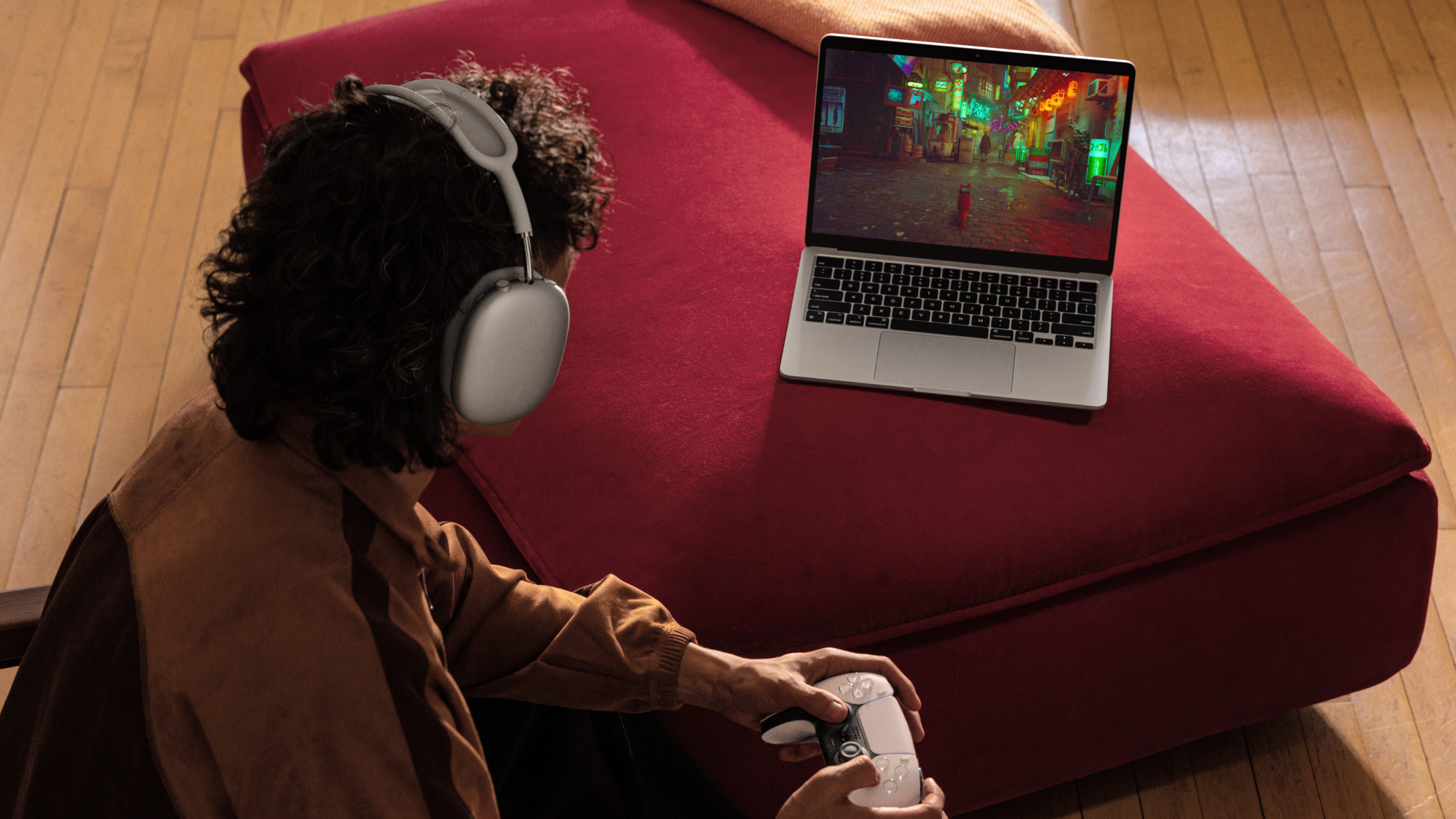 Person playing a game on new MacBook Air