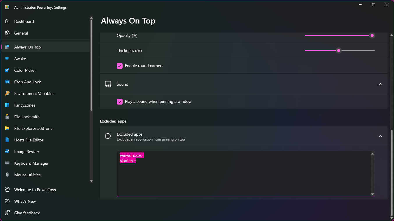 How to use the Always On Top module of PowerToys
