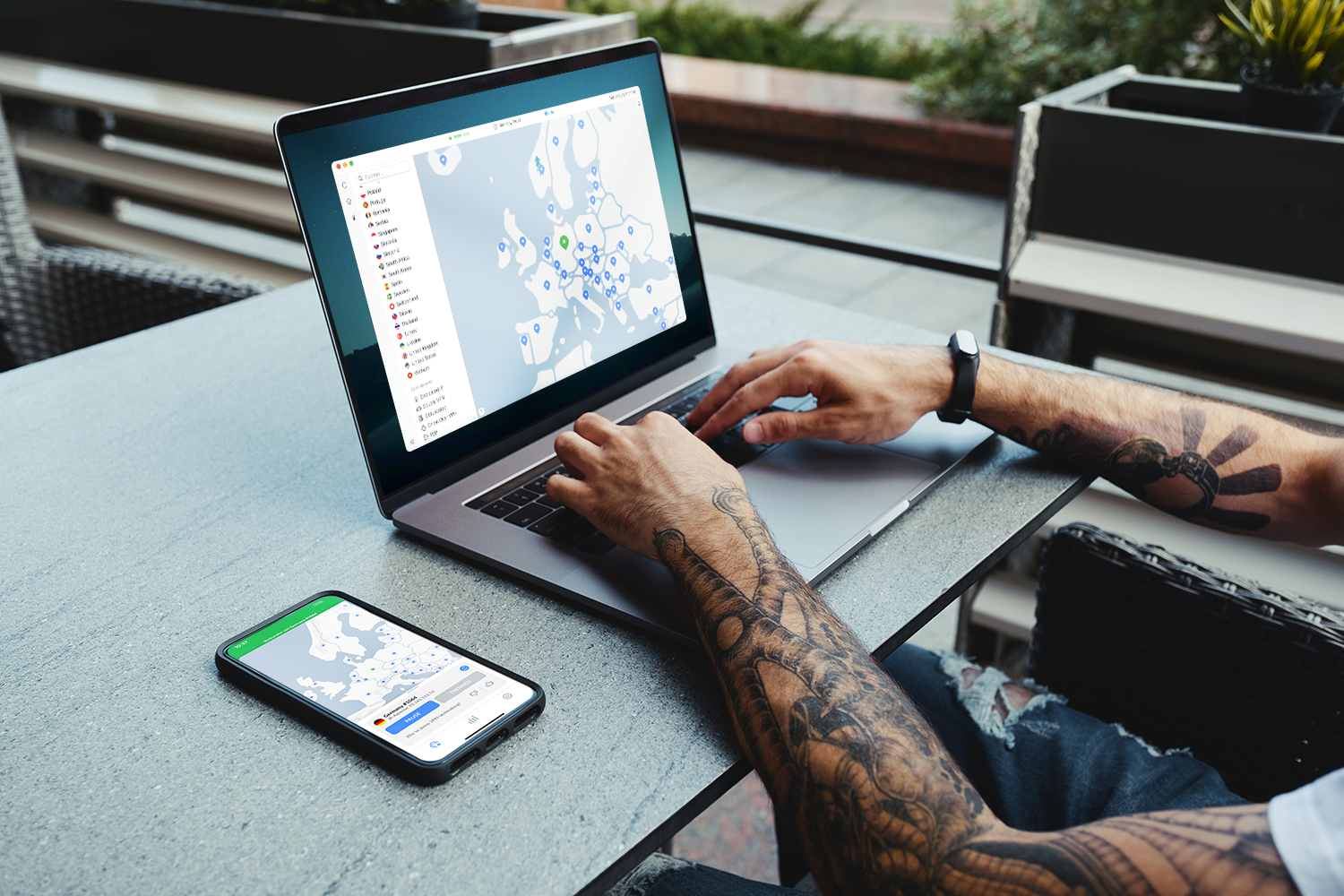 NordVPN on Phone and Laptop