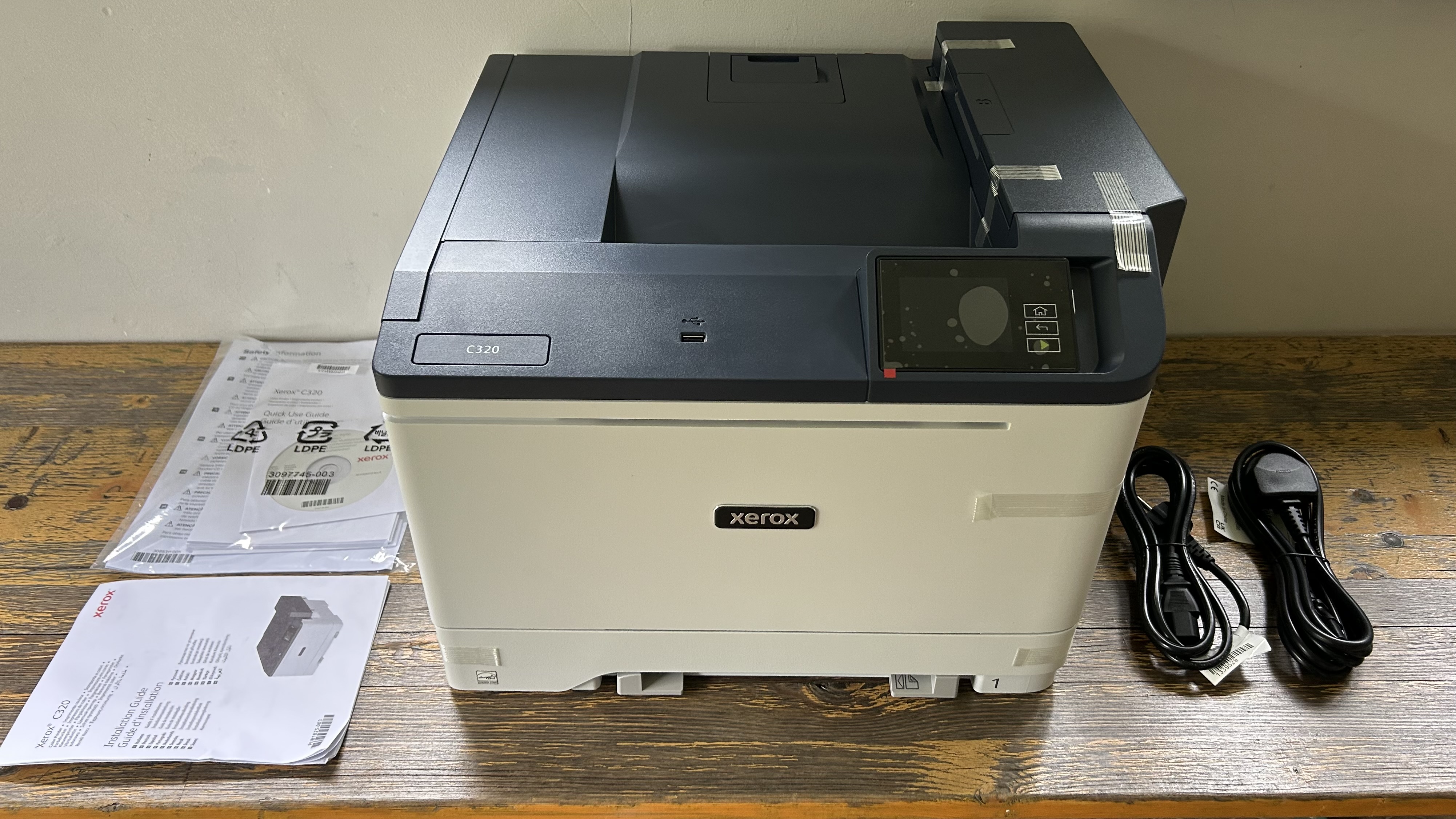 Xerox C320 laser printer during our review