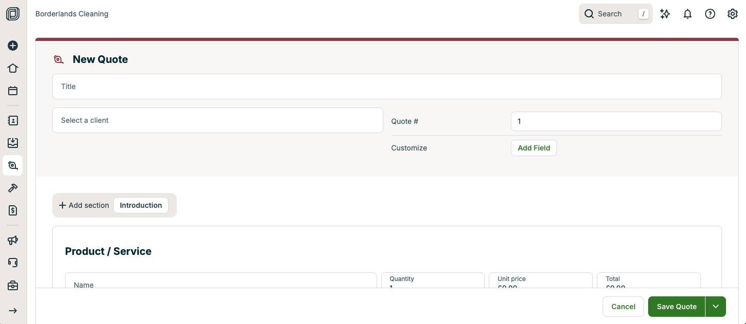 Screenshot of Jobber CRM