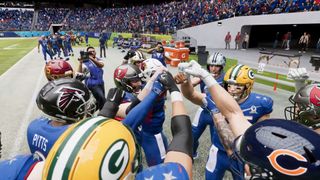 A team victory celebration in Madden NFL 22