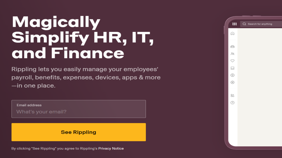 Website screenshot for Rippling