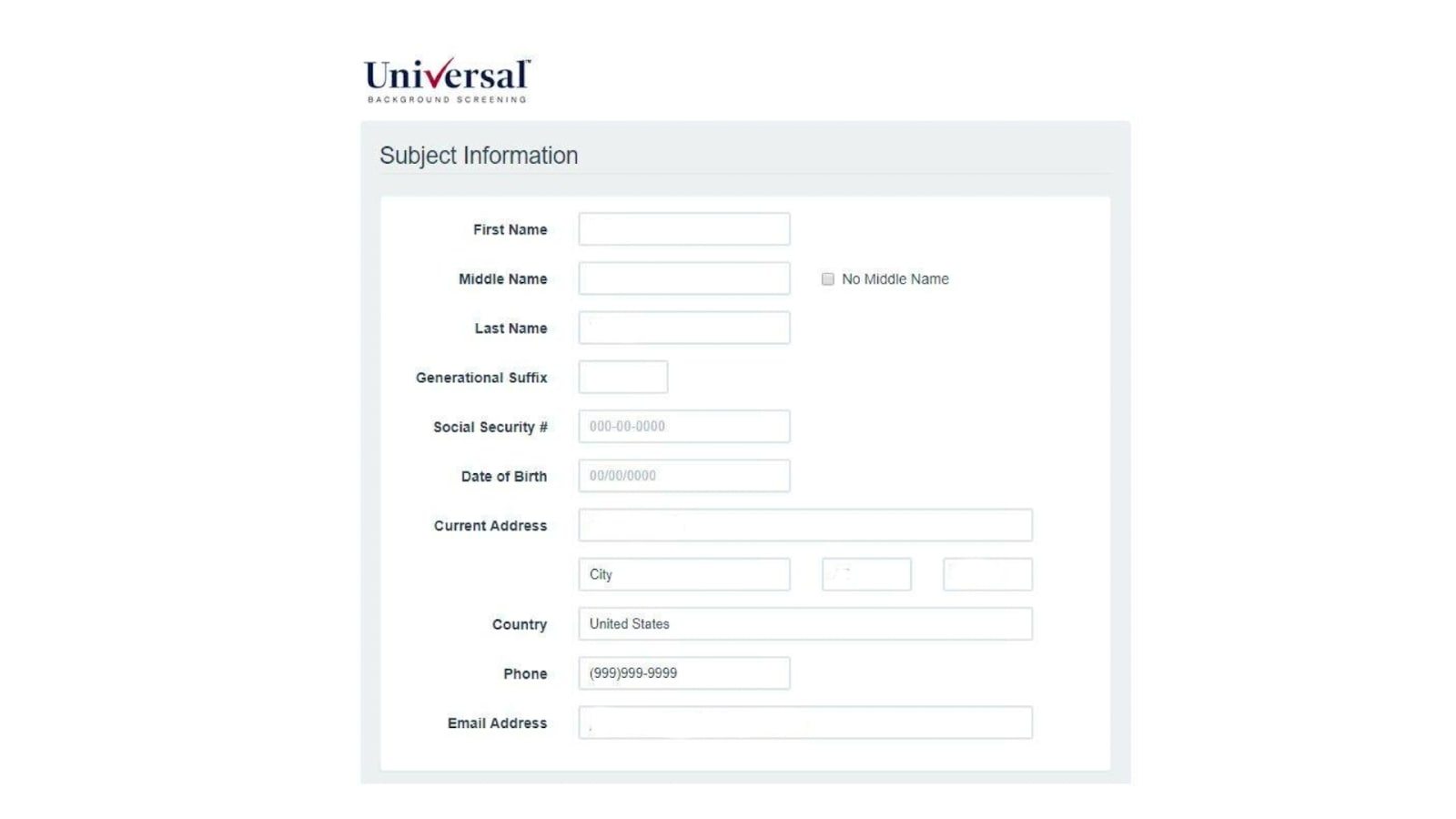 Universal Background Screening evaluation