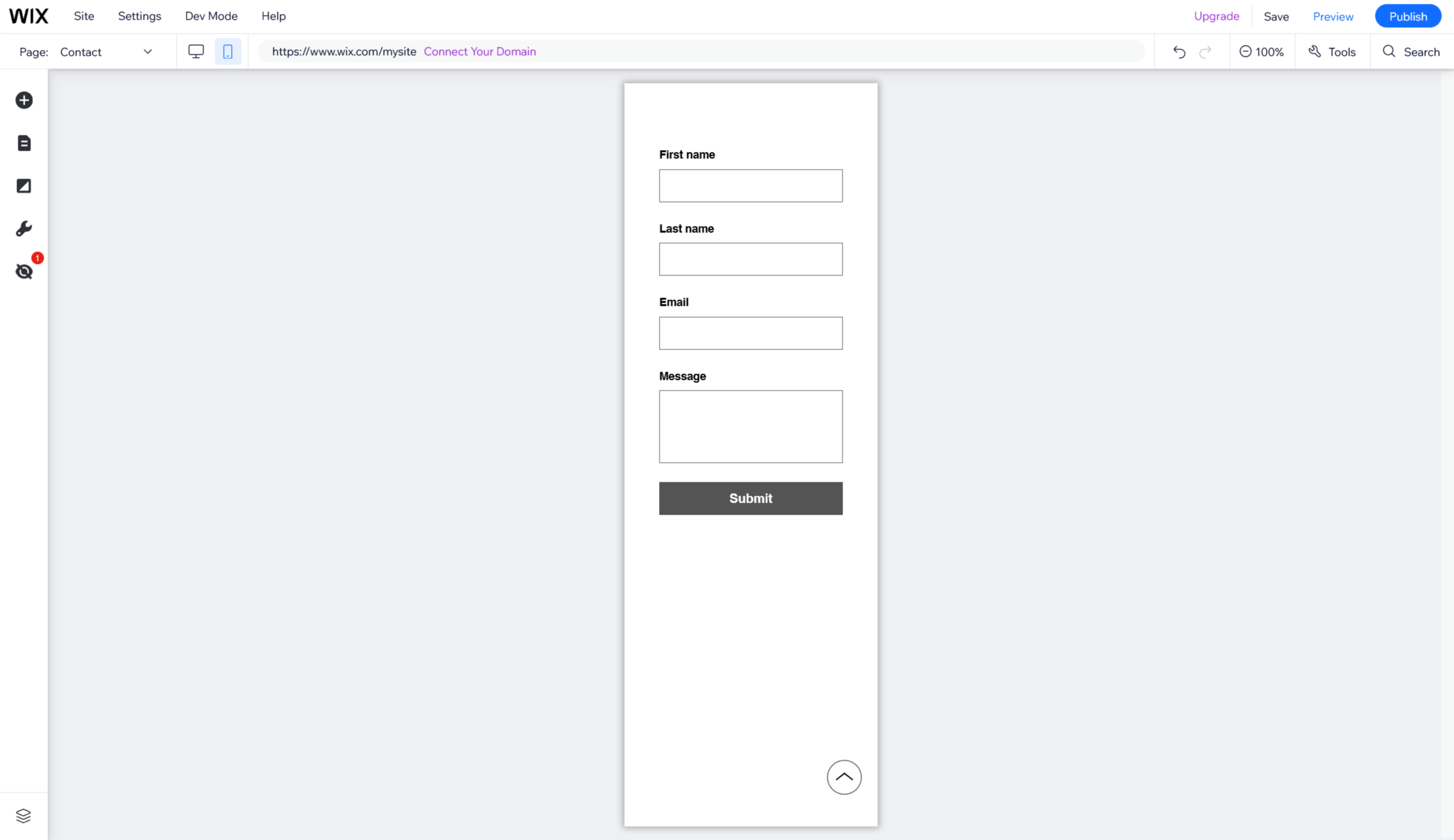 Wix forms mobile view