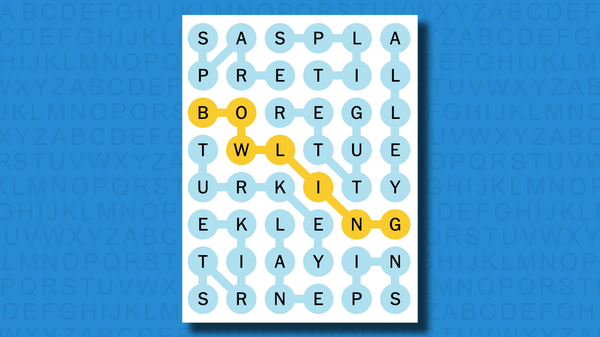 NYT Strands answers for game 114 on a blue background