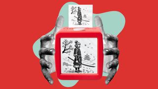 Hapiko's Stickerbox generator showing an image, with two hands on either side 