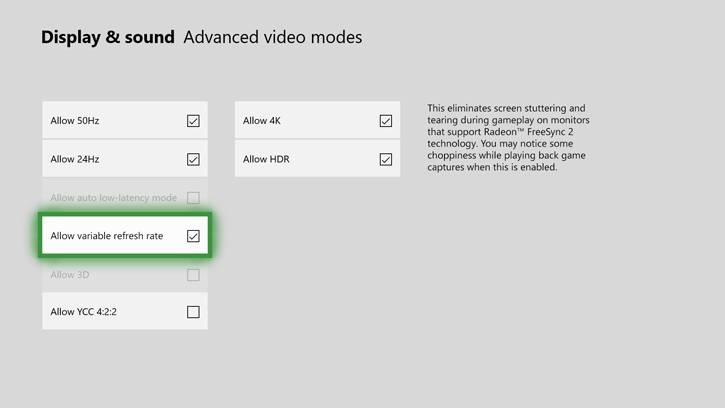 Xbox Series X VRR support