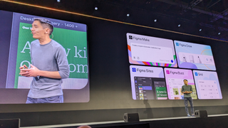 Yuhki Yamashita, Figma&rsquo;s Chief Product Officer, on stage during Config London
