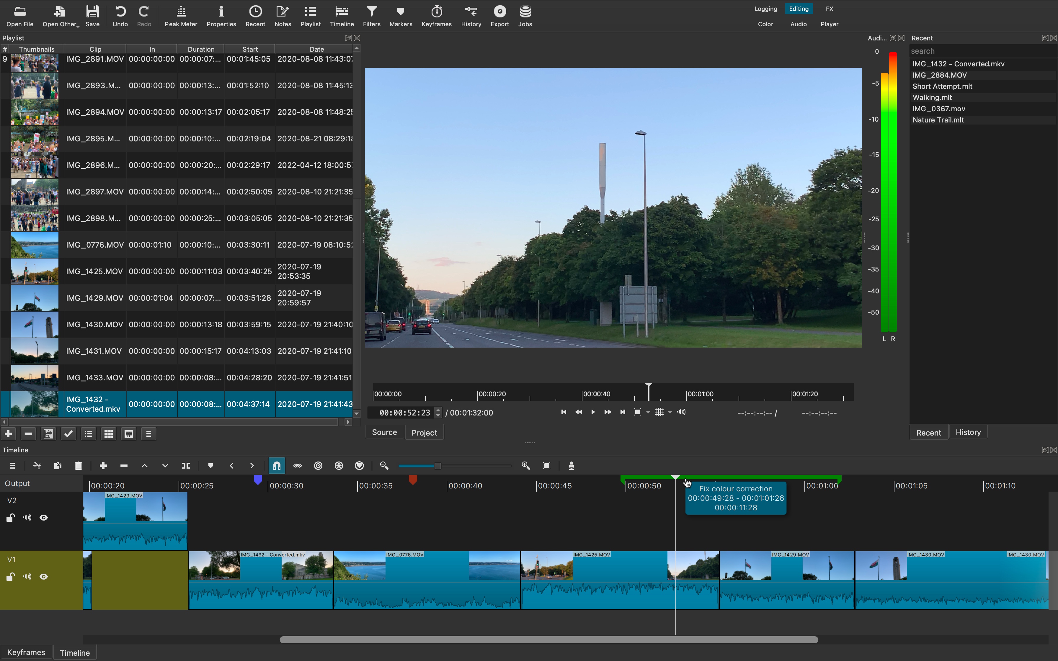 Screenshot of free video editor Shotcut