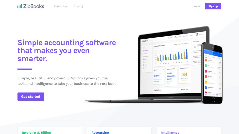 ZipBooks website screenshot.