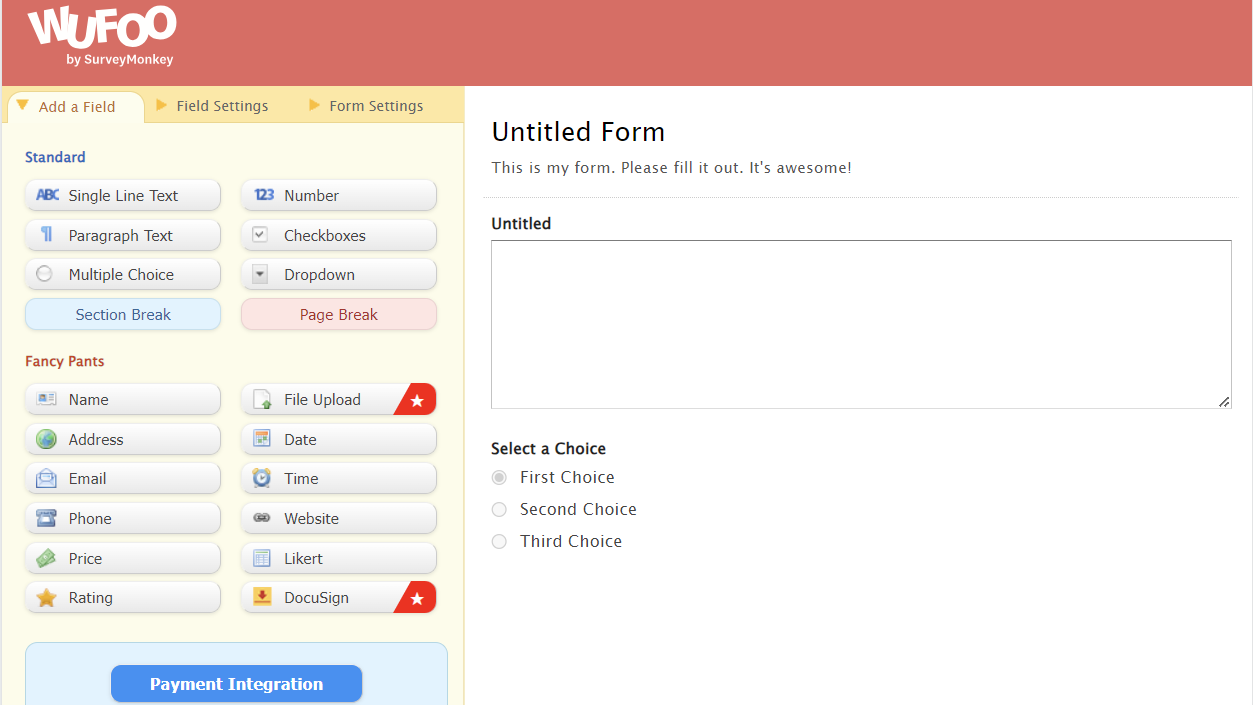 Wufoo dashboard