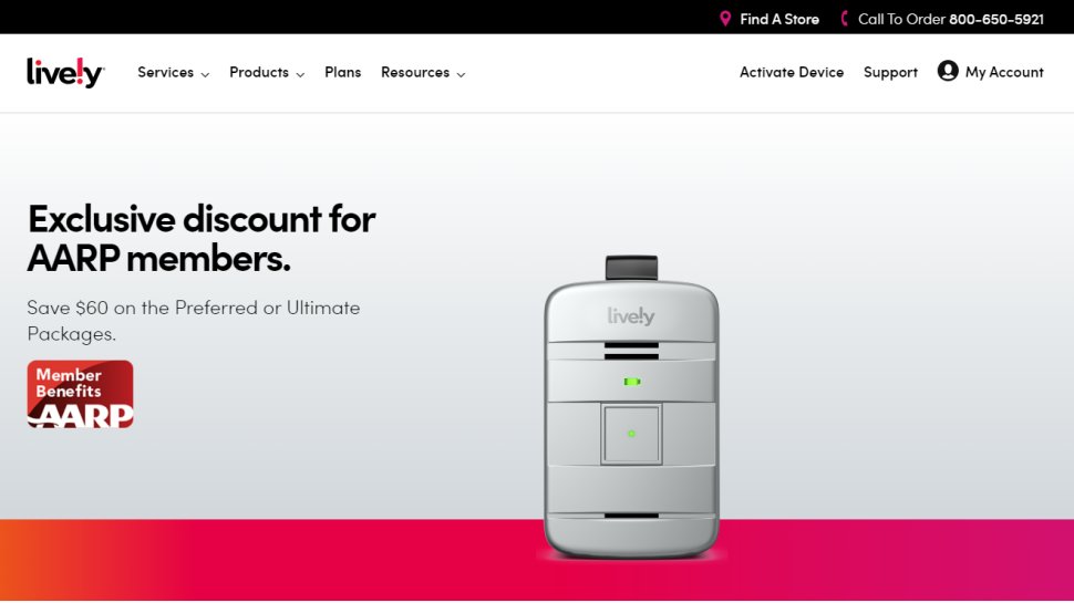 Website screenshot for Lively