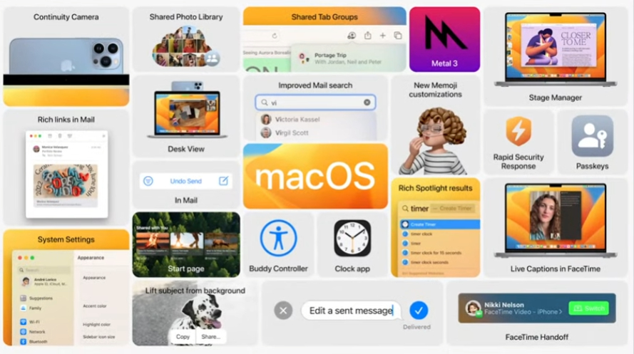 Screenshots from WWDC 2022