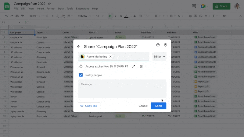 Google Drive sharing expiring access