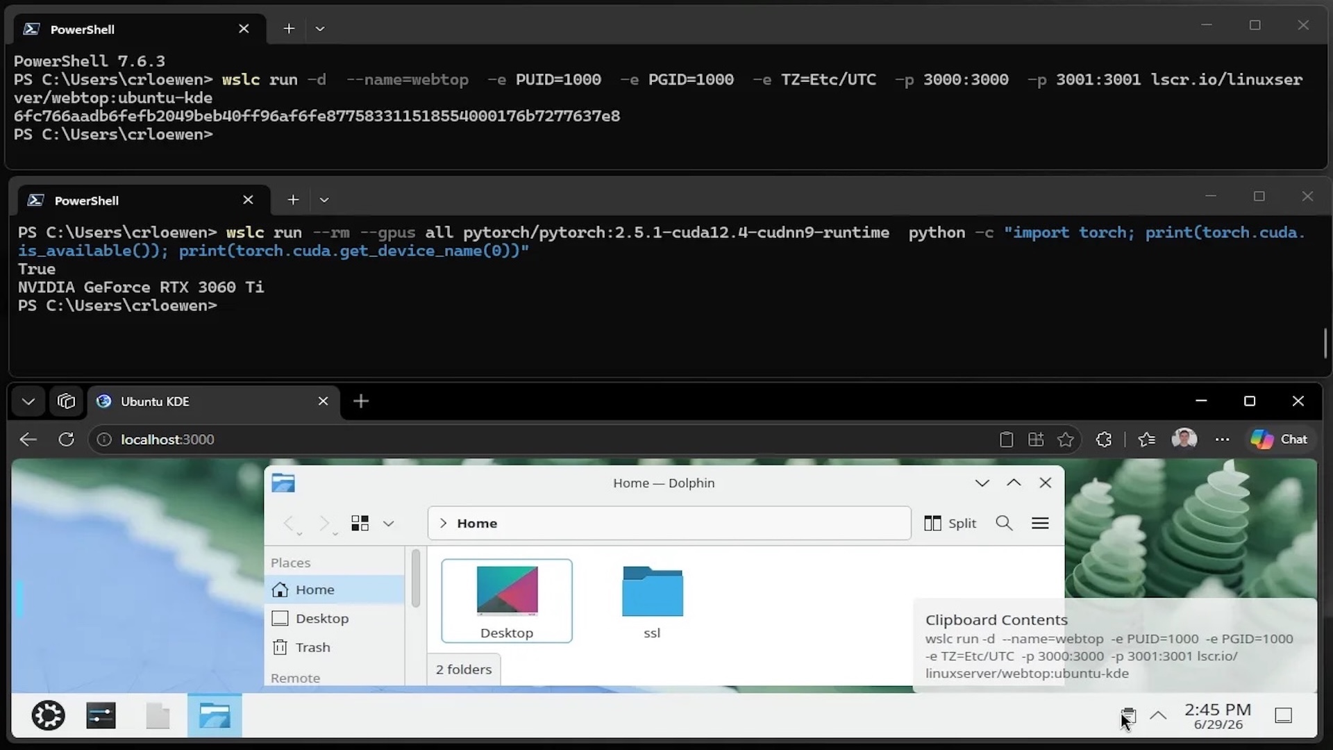 WSL containers CLI