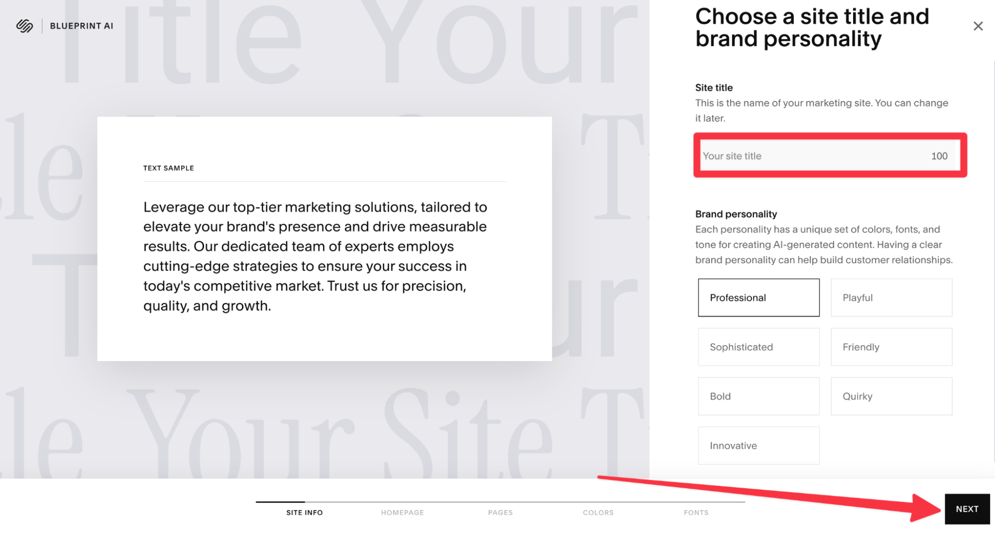 screeshot of the blog making process on squarespace