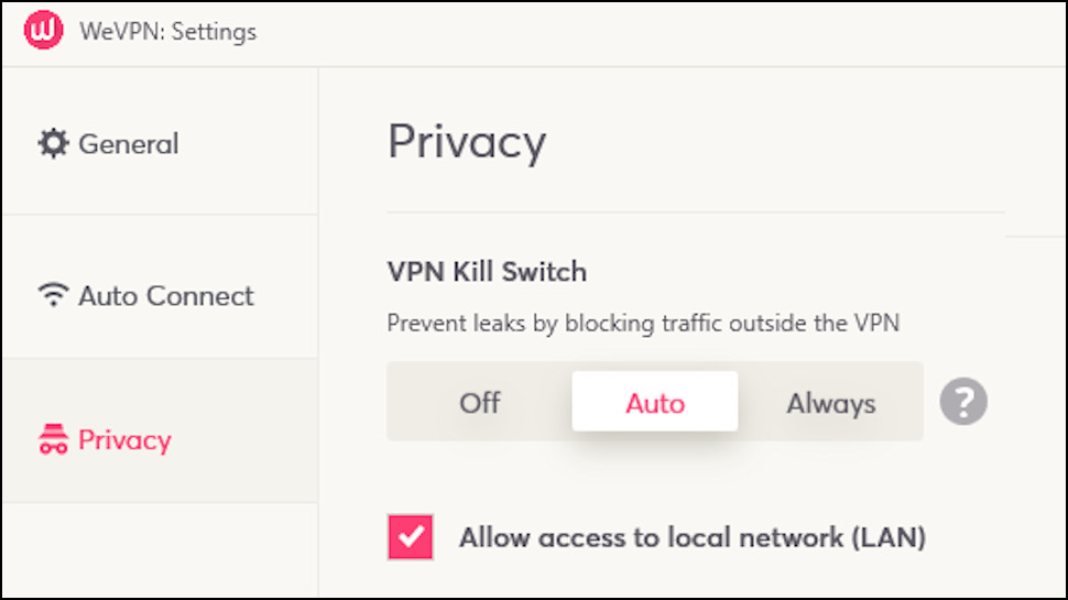WeVPN Windows App Kill Switch