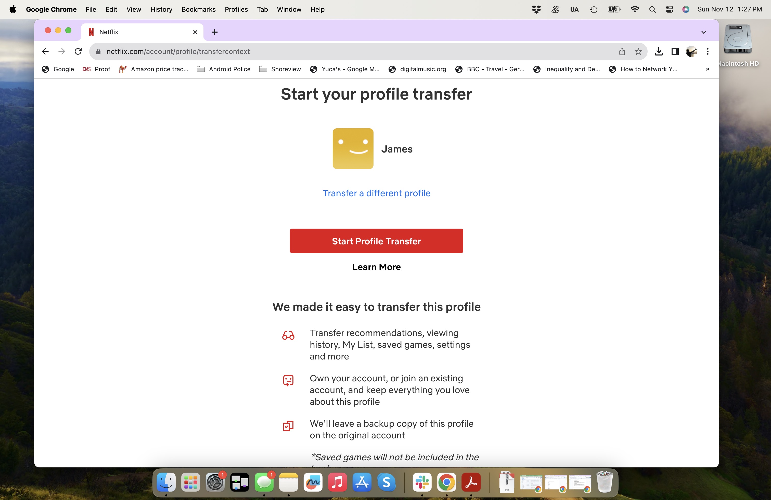 How to transfer Netflix profile