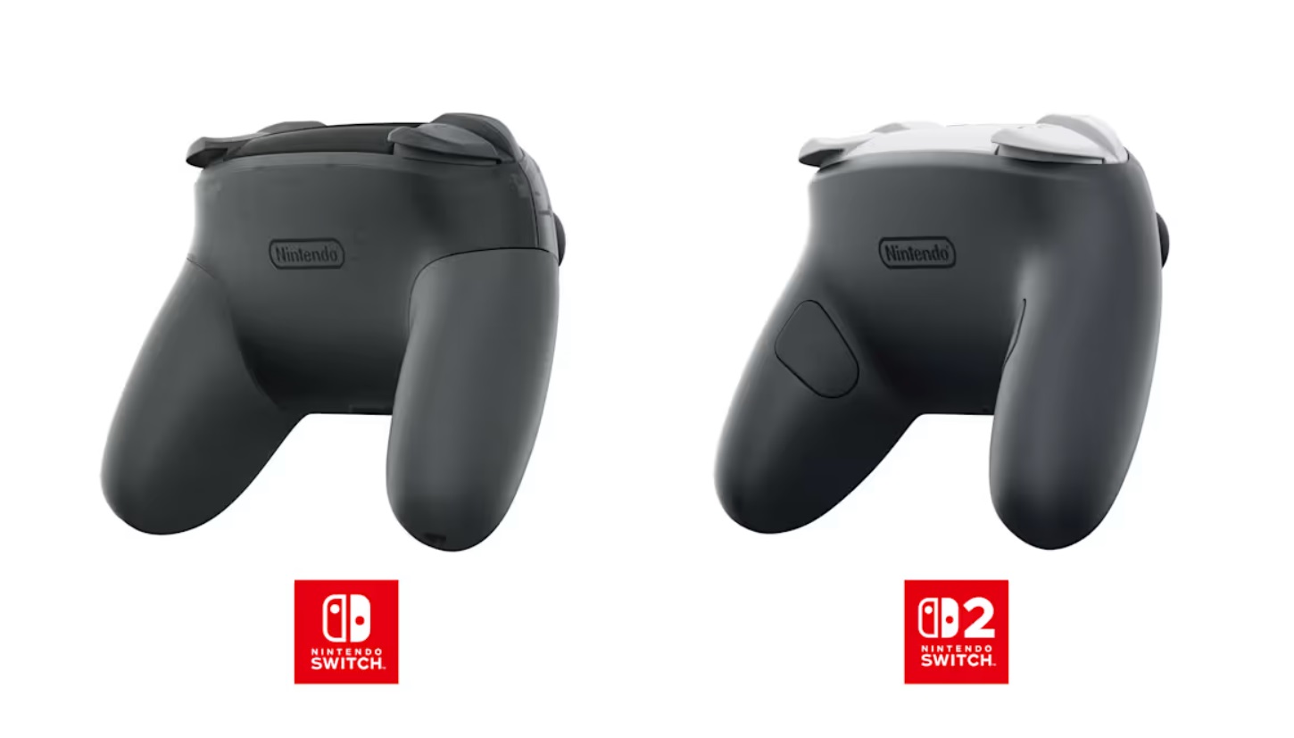 an image of the Nintendo Switch Pro Controller and the Switch 2 Pro Controller