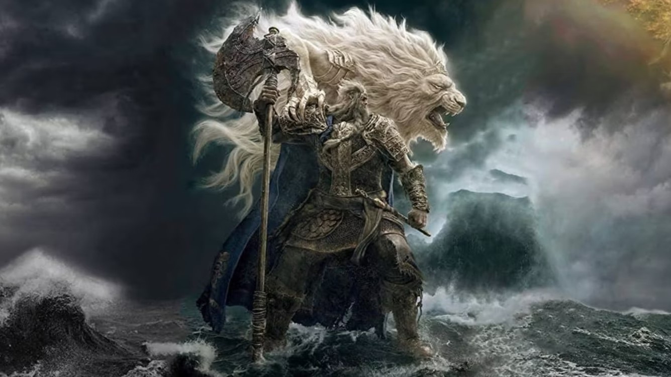 Official art of Godfrey from Elden Ring.