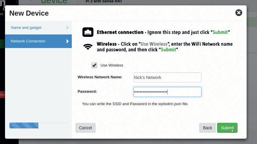 Before you can get started coding, you need to link up your embedded device to your Wyliodrin account