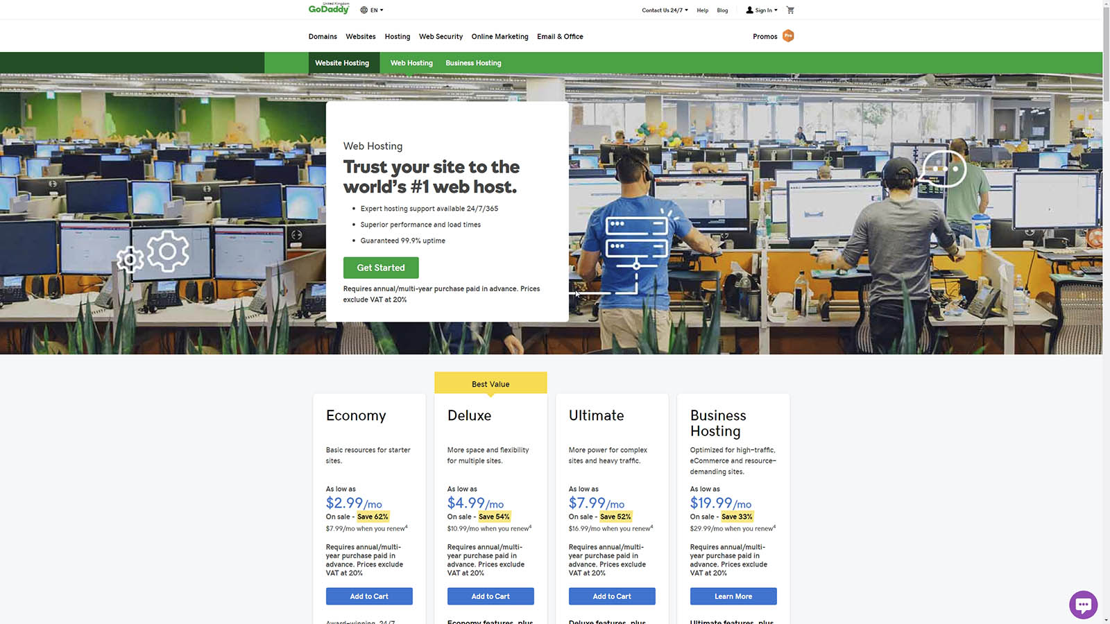 GoDaddy web hosting