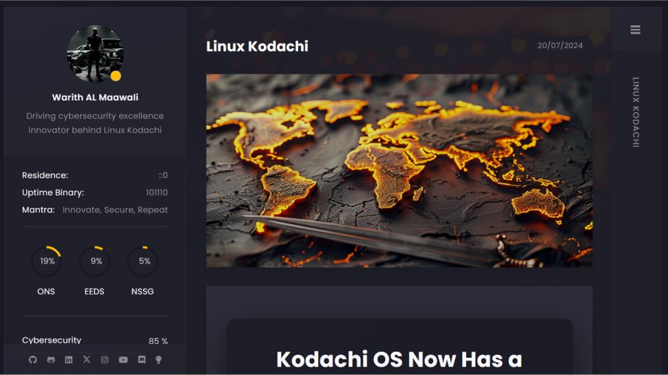 Kodachi website screenshot (December 2025).