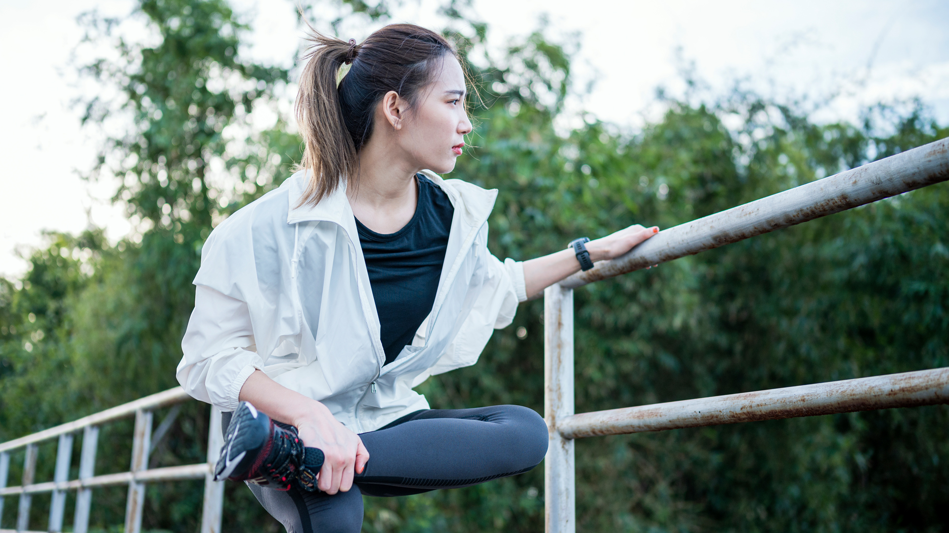 Image of woman stretching during exercise